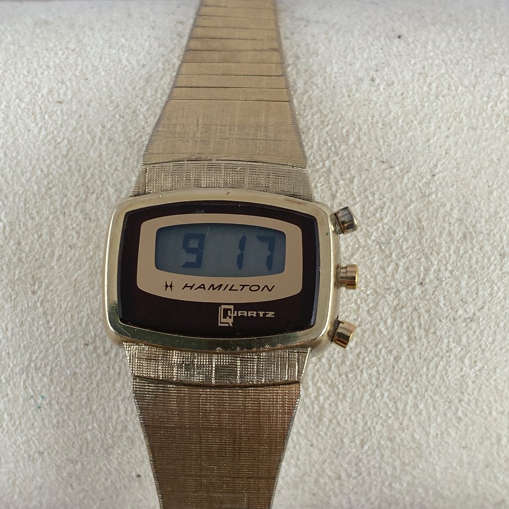 Hamilton Lcd Watch From The 1970s In 10k Rolled Gold